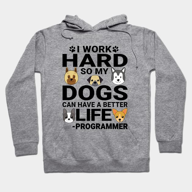 Programmer Dog Love Quotes Work Hard Dogs Lover Hoodie by jeric020290